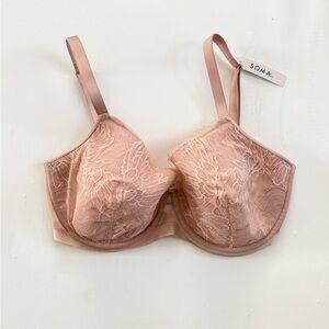 NEW! Soma Perfect Coverage Bra with Lace 36G Hush